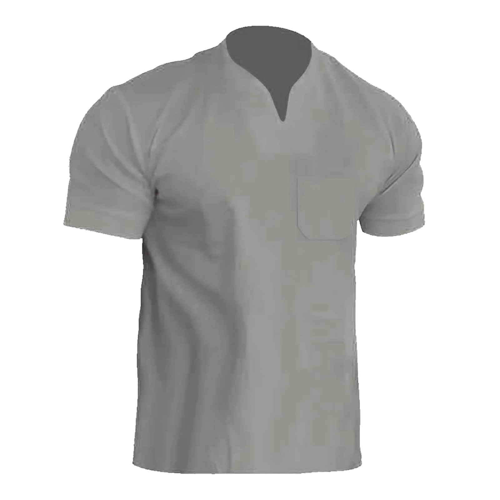 thumbnail image 4 of Camiseta de manga corta de color liso con bolsillo en contraste para hombre, para el verano y el tiempo libre - Mezcla de poliéster y algodón, estilo solapa, adecuada para el trabajo y el tiempo libre, 4 of 4